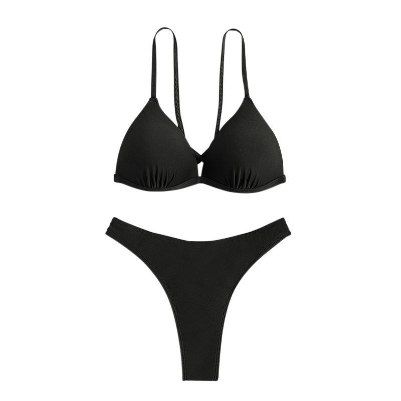 Damen Triangel-Bikinioberteil mit verstellbaren Trägern und trendigem Kreuzdesign Drune
