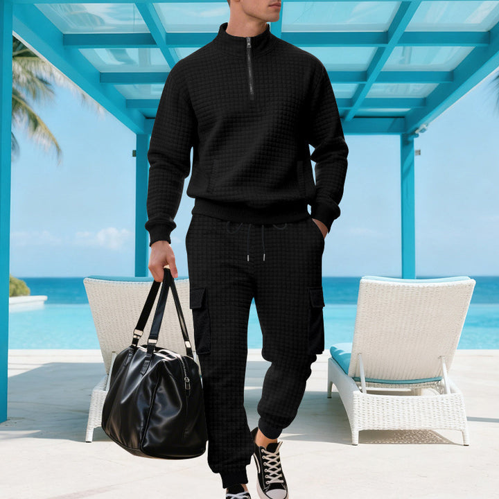 Herren Sportliches Ensemble mit Stehkragen und praktischen Cargotaschen Drune
