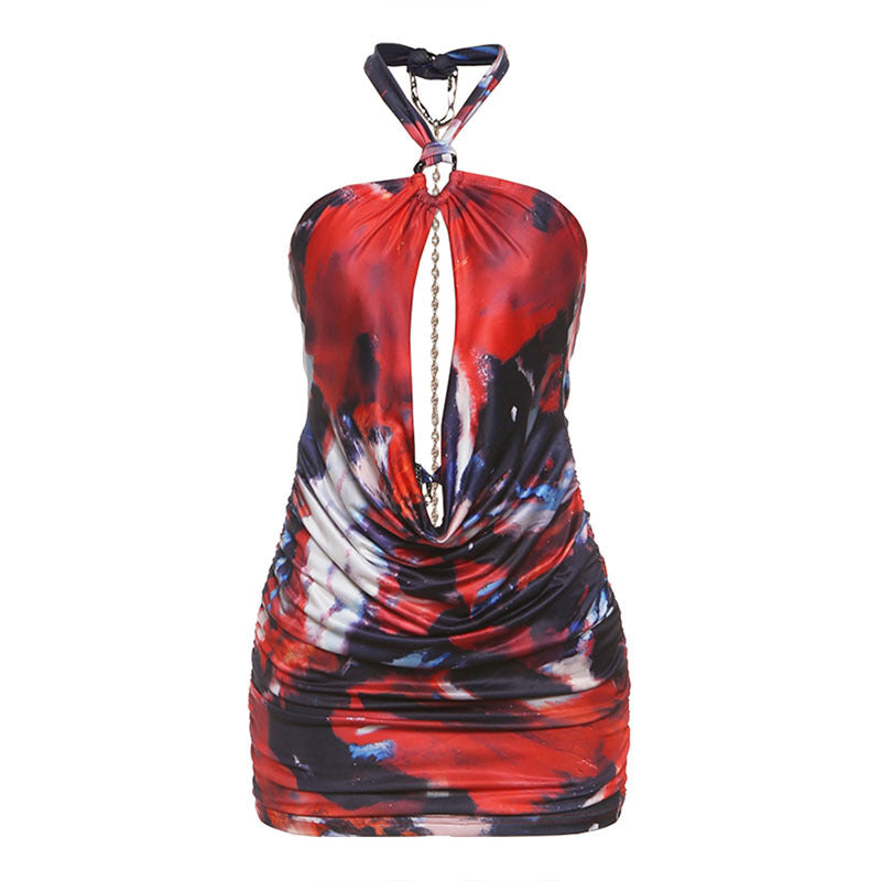 Damen Mini Kleid mit schickem Wickeldesign und tiefem Ausschnitt Drune