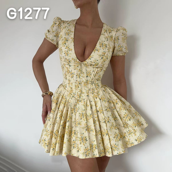 Damen Elegante Corsage-Bluse mit transparenten Ärmeln Drune