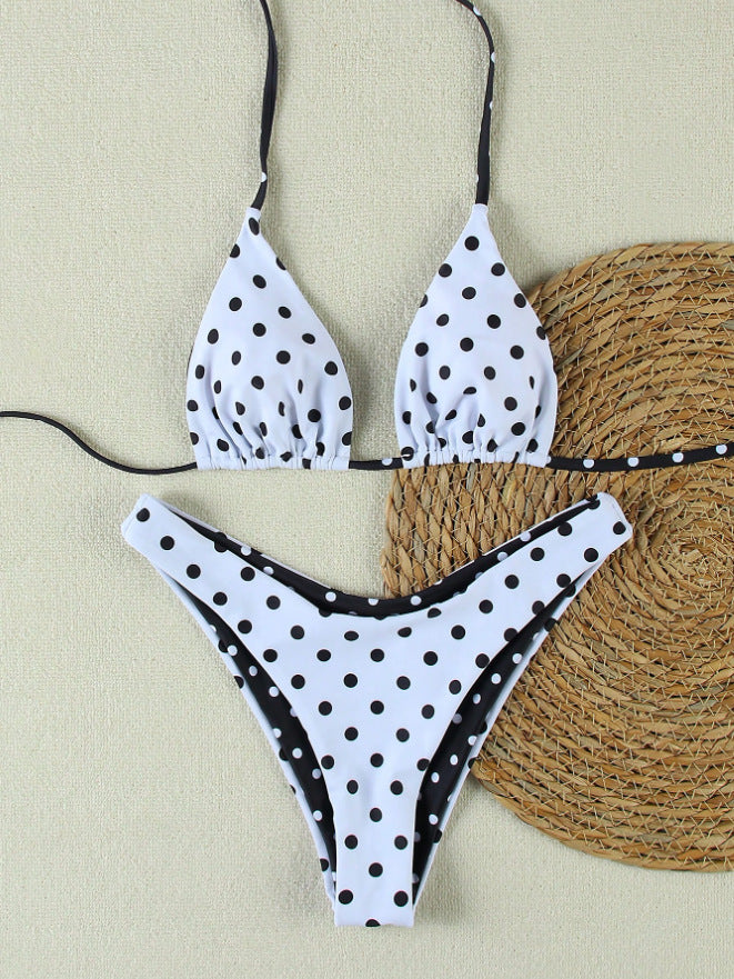 Damen Triangel-Bikini-Set mit modischem Punkte-Design Drune