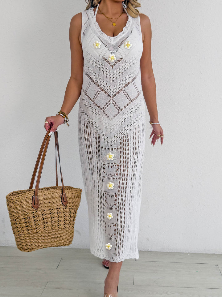 Damen Häkel-Kleid mit floralem Design Drune