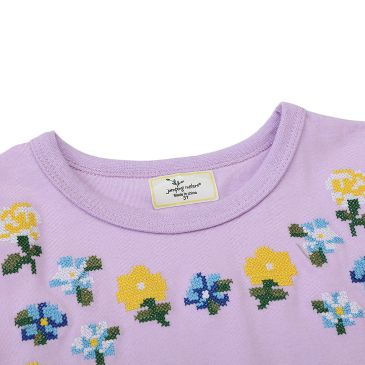 Mädchen Kleid mit zauberhaften Blumenapplikationen Drune