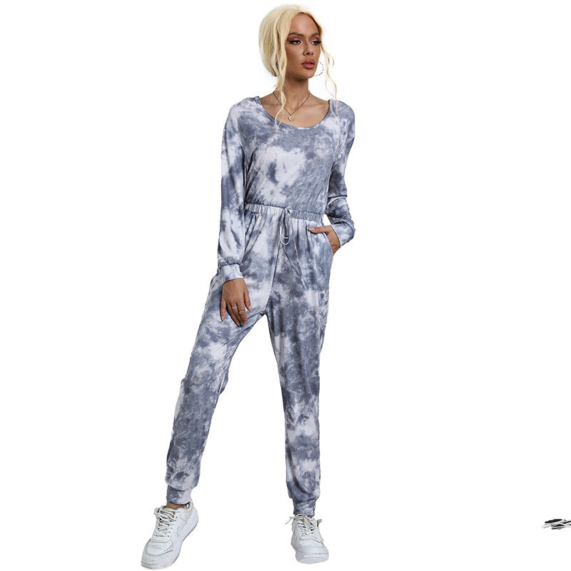 Damen lässiger Jumpsuit mit schulterfreiem Design und elastischem Bund Drune