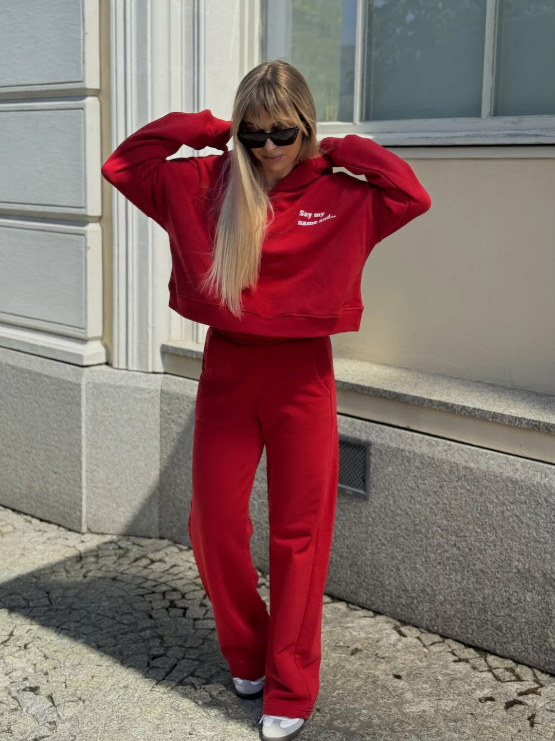 Damen lässiger Hoodie und weit geschnittene Jogginghose Drune