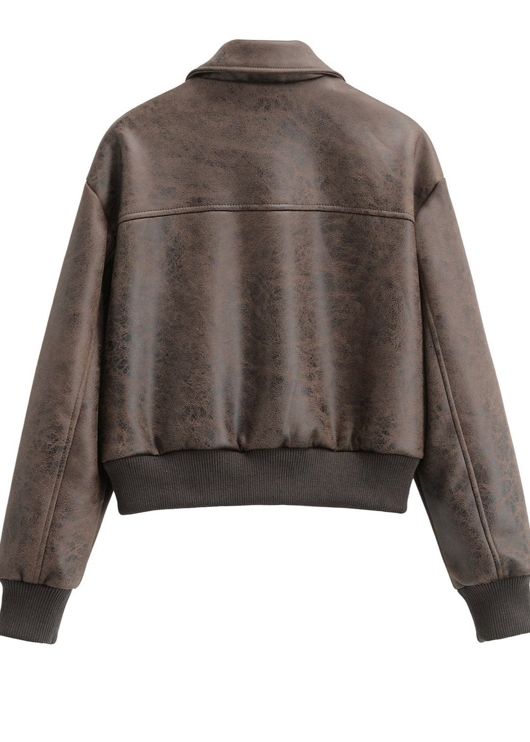 Drune | Vintage Kunstleder Bomberjacke