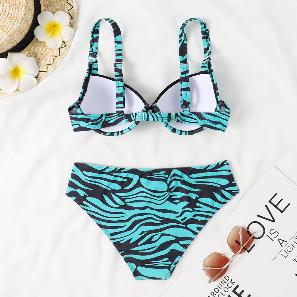 Damen Bikini mit modischem Tierprint und bequemer Passform Drune