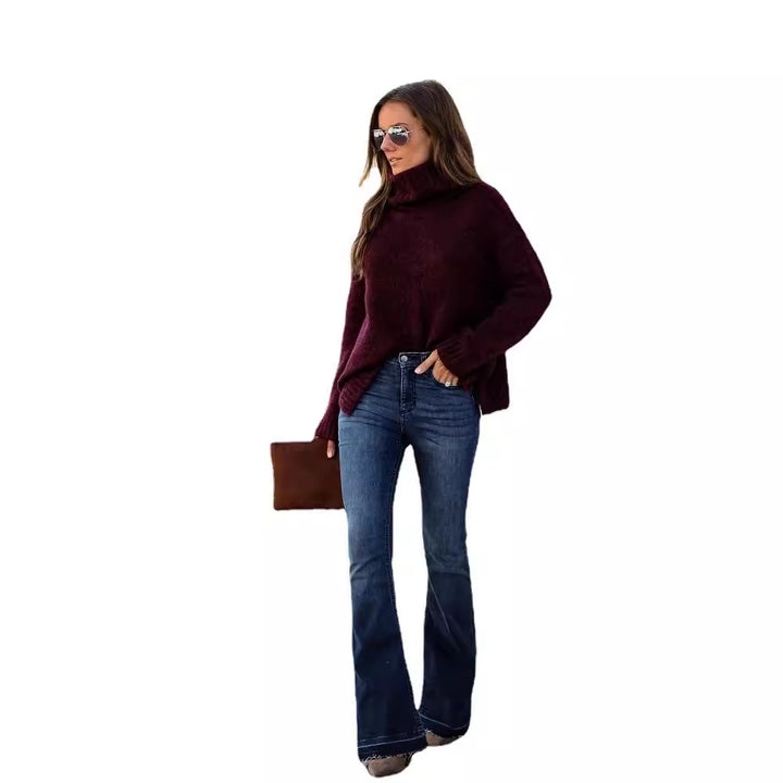 Damen elegante Bootcut-Jeans Drune