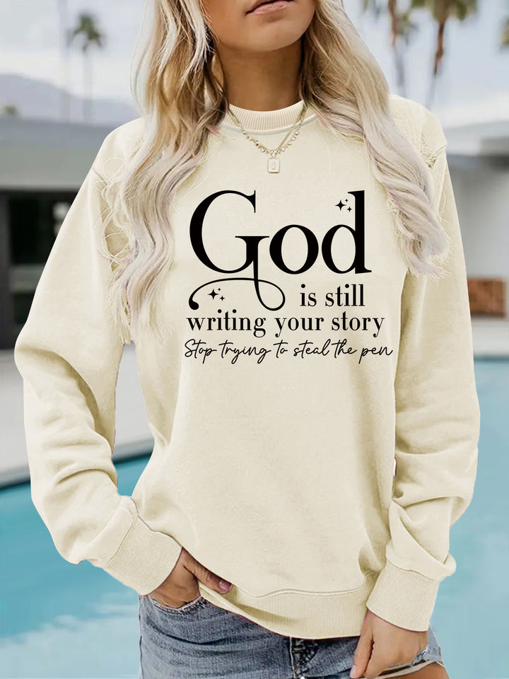 Damen Sweatshirt mit inspirierendem Schriftzug Drune