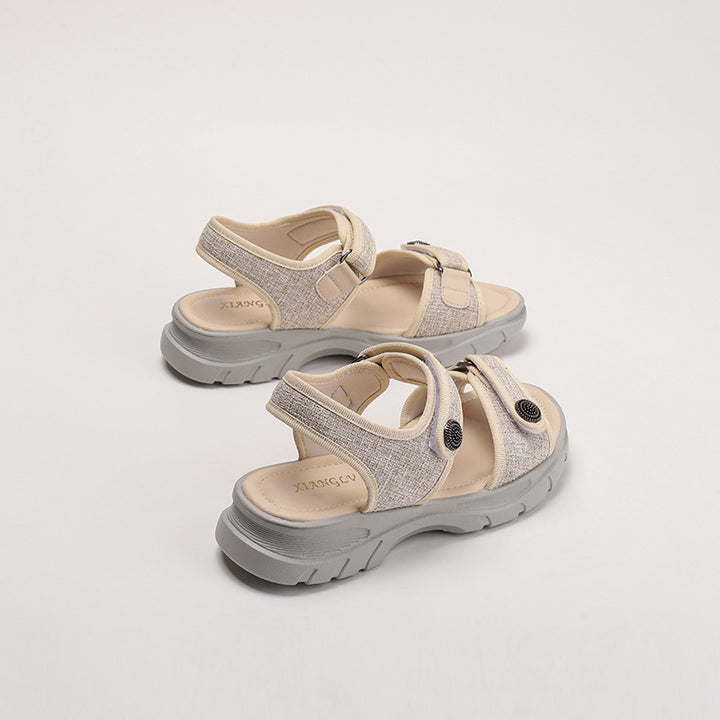Damen Komfortsandalen mit anpassbarem Klettverschluss und rutschfester Sohle Drune