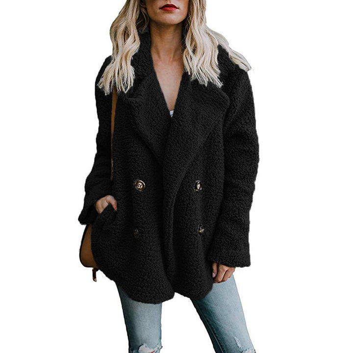 Damen kuschelige Bouclé-Jacke Drune