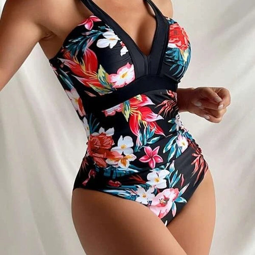 Damen Einteiliger Badeanzug mit anspruchsvollem Floral-Design Drune