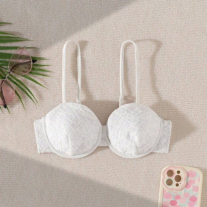 Damen Push-Up-BH mit floralen Spitzenverzierungen Drune