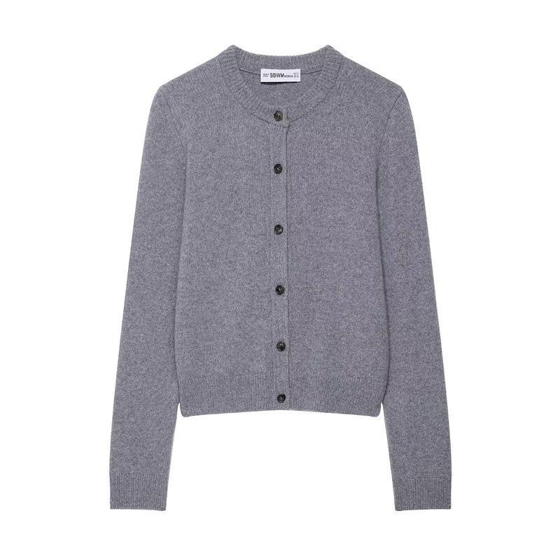 Damen Strickjacke mit durchgehender Knopfleiste und feiner Textur Drune