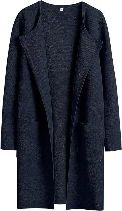 Damen modische Strickjacke mit offenen Front und praktischen Taschen Drune