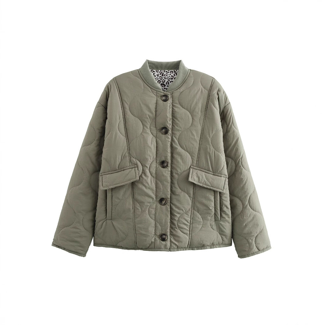 Damen Steppjacke im eleganten Design mit praktischem Knopfverschluss und seitlichen Taschen Drune