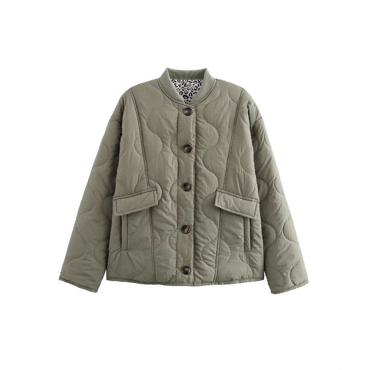 Damen Steppjacke im eleganten Design mit praktischem Knopfverschluss und seitlichen Taschen Drune