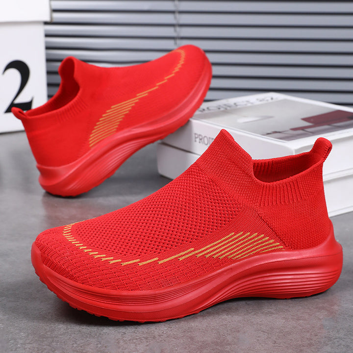 Damen nan ultraleichter Strick-Fit-Reisesneaker mit ergonomischem Memory-Fußbett, elastischem Sockeneinstieg und rutschfester Travel-Profilsohle Drune