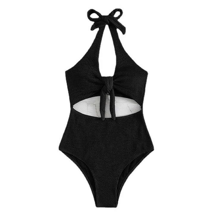 Damen Einteiler Badeanzug mit modernes Wickeldetail und figurbetontem Schnitt Drune