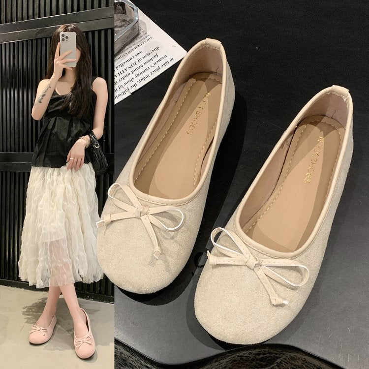 Damen Ballerinas mit feiner Schleifenapplikation Drune
