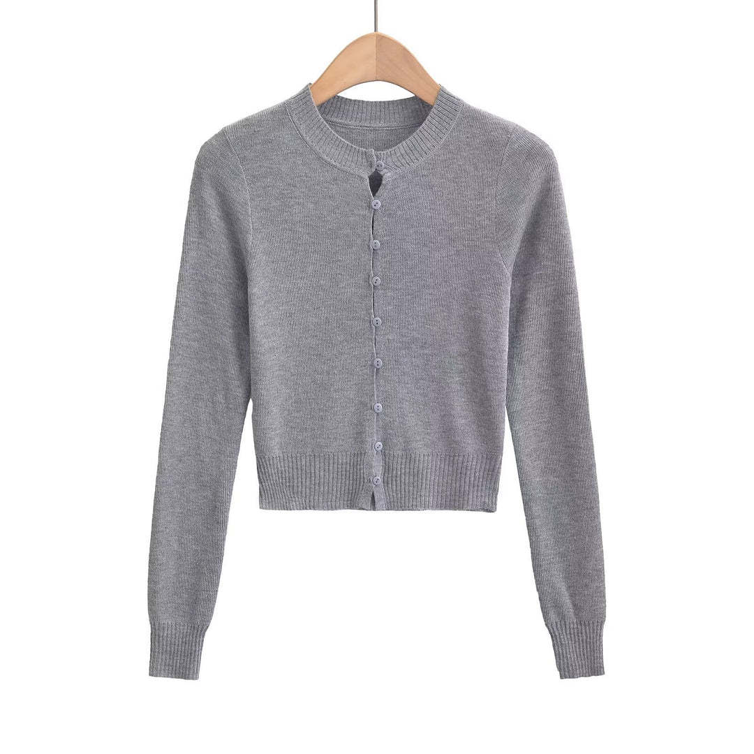 Damen Strickjacke mit modischem Rundhalsausschnitt und eleganter Knopfleiste Drune