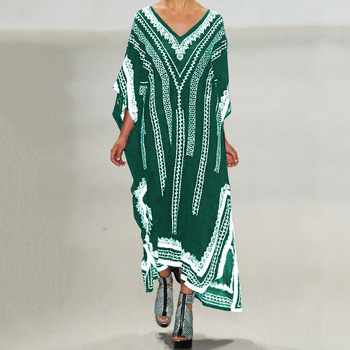 Damen Kaftan mit kunstvollem Ethnomuster und weiten Ärmeln Drune