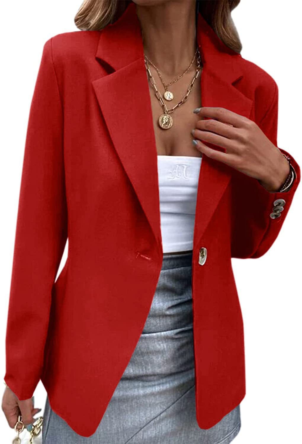 Damen eleganter und stilvoller Blazer mit schmaler Passform Drune