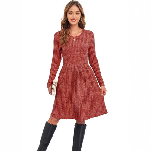 Damen Strickkleid mit lässigem Schnitt und feinem Streifenmuster Drune