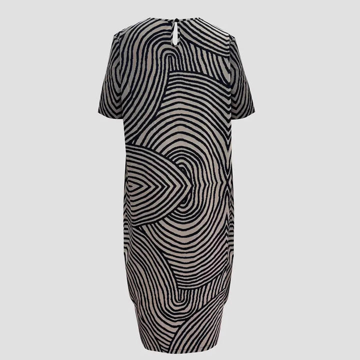 Damen Tunika-Kleid mit lässigem Streifenmuster und weit geschnittenem Design Drune