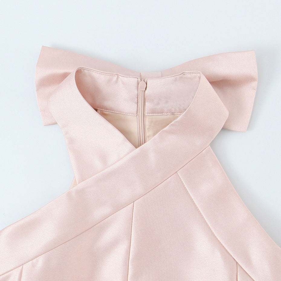 Damen Abendkleid mit asymmetrischem Schnitt und eleganter Rückenverzierung Drune