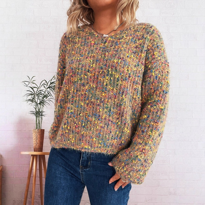 Damen gemütlicher Strickpullover Drune