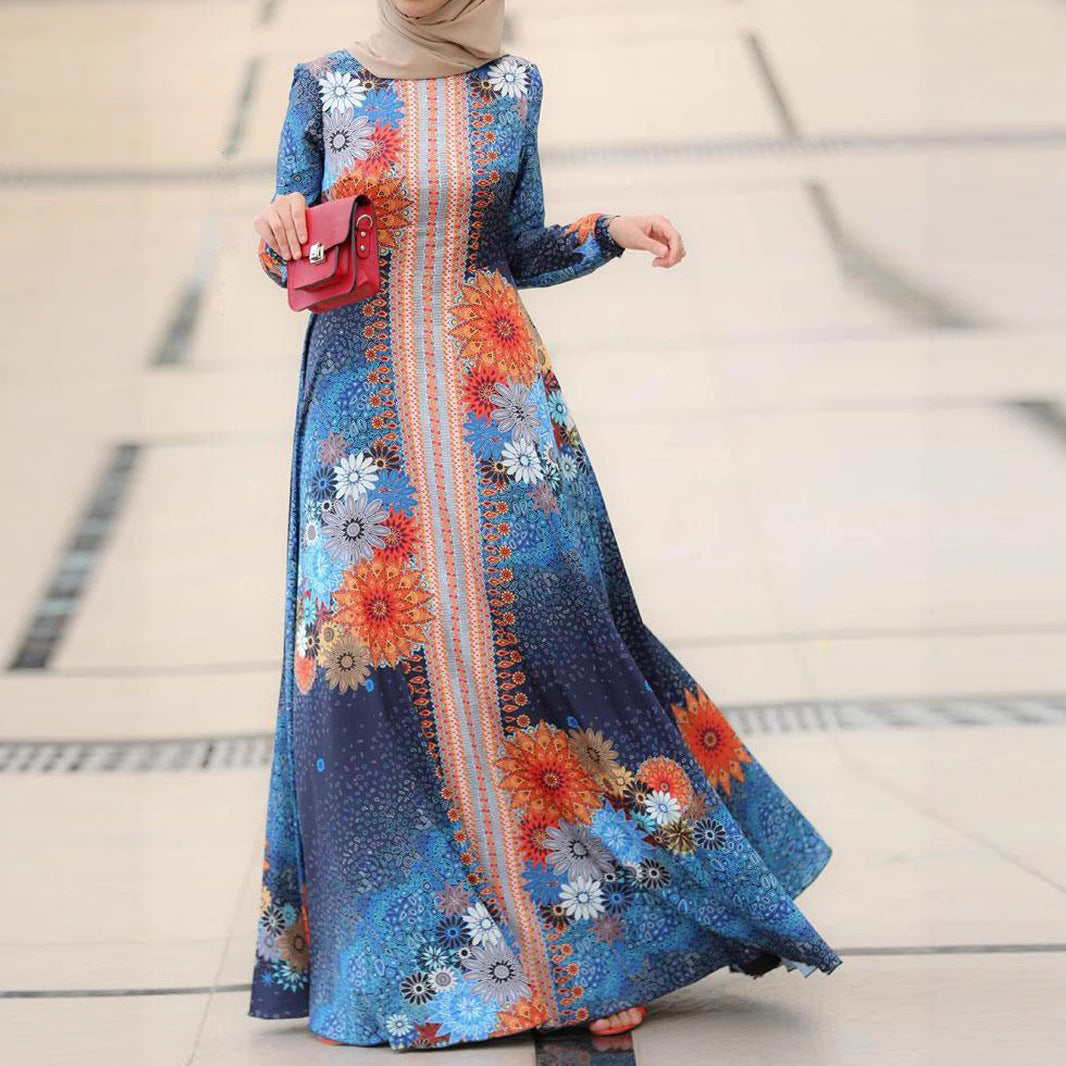 Damen Maxikleid mit floralen Akzenten und elegantem, fließendem Schnitt Drune