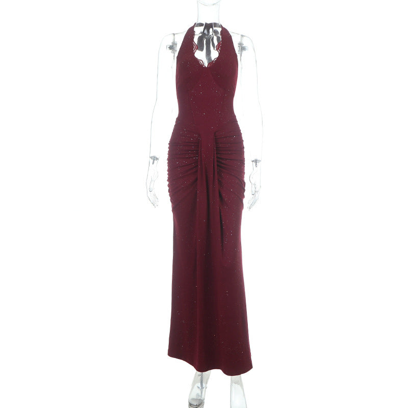 Damen figurbetontes Abendkleid mit raffinierten Rüschendetails Drune