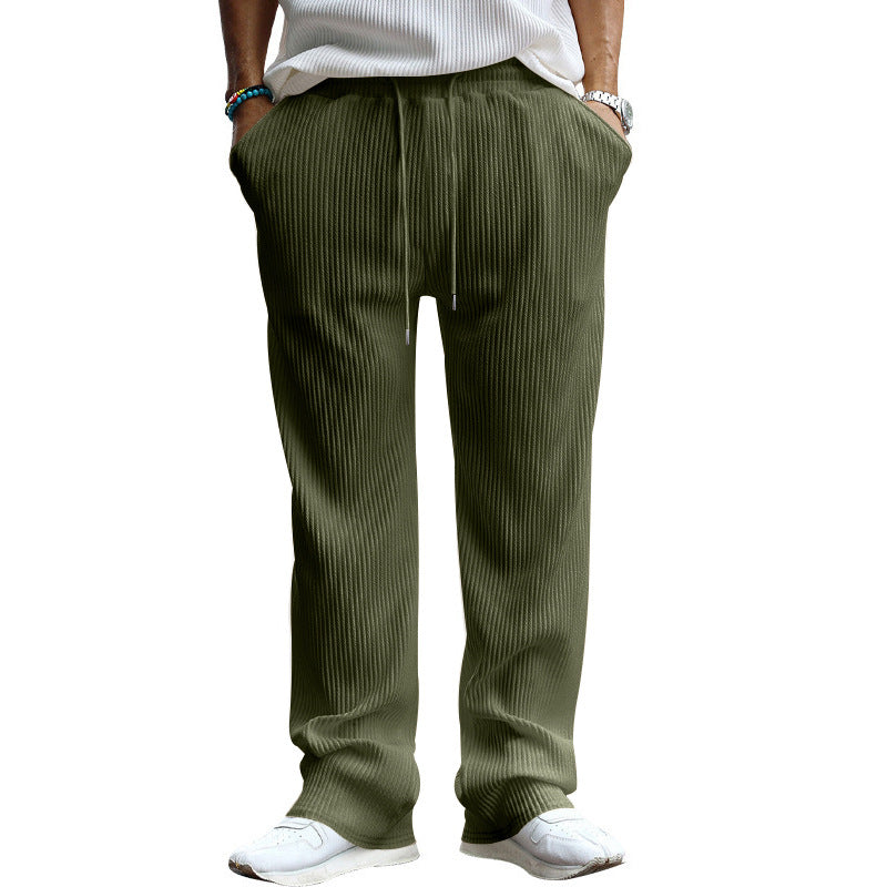 Herren nan locker geschnittene Plissee-Hose mit Tunnelzug und weitem Bein Drune