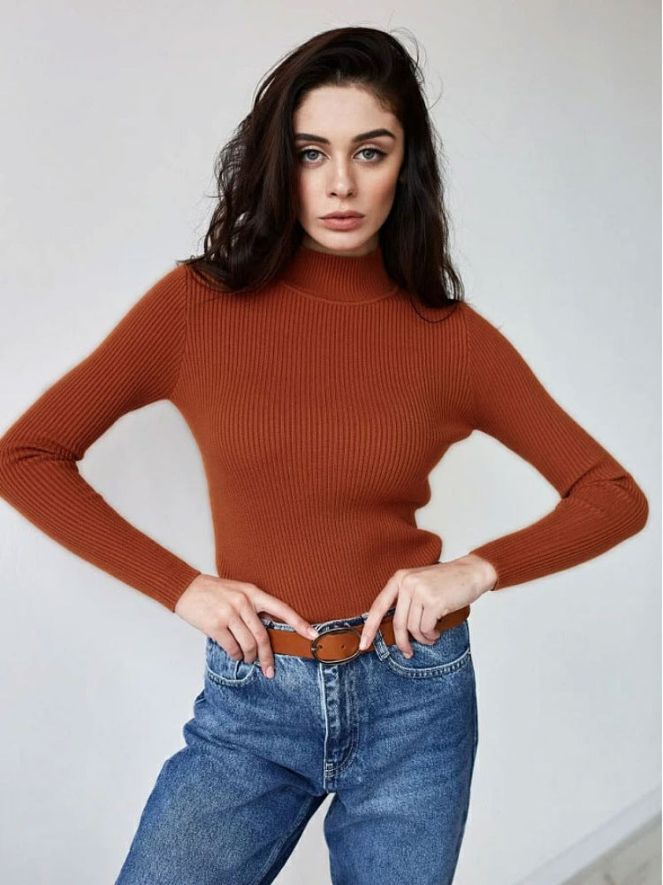 Damen Feinstrickpullover mit hohem Kragen und langen Ärmeln Drune