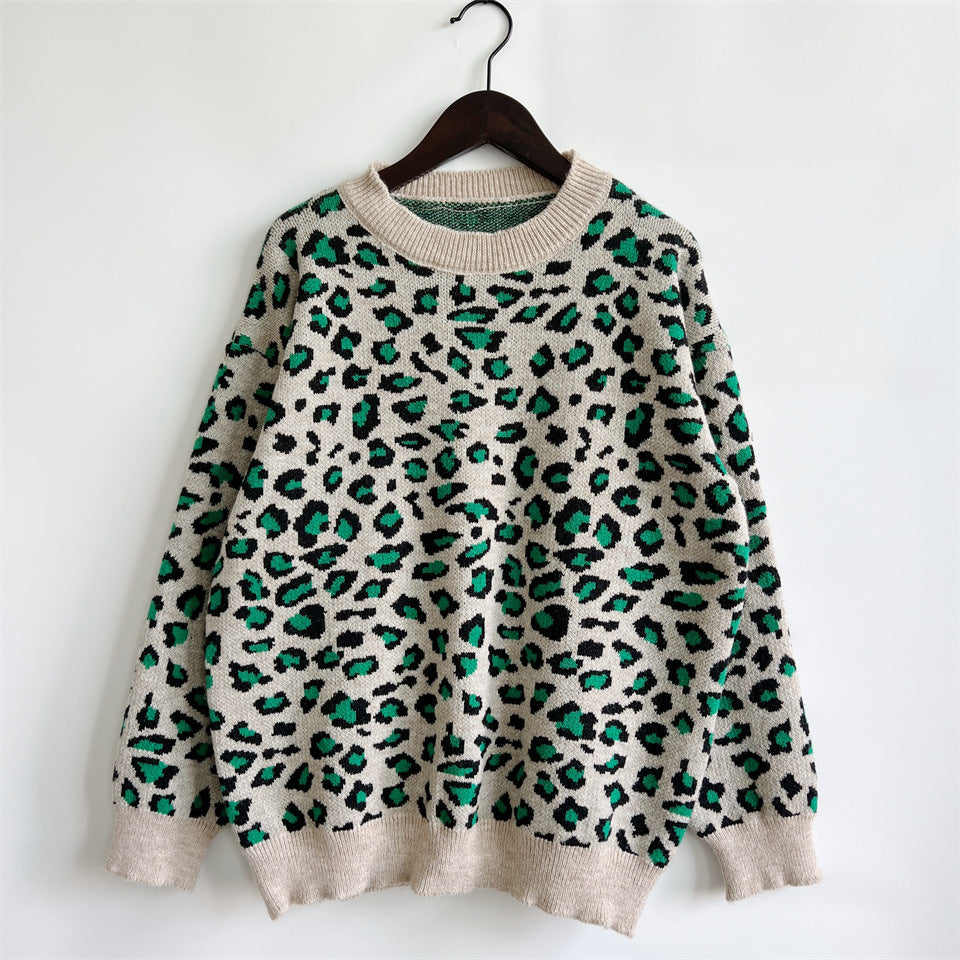 Damen legerer Pullover mit tierischem Muster Drune