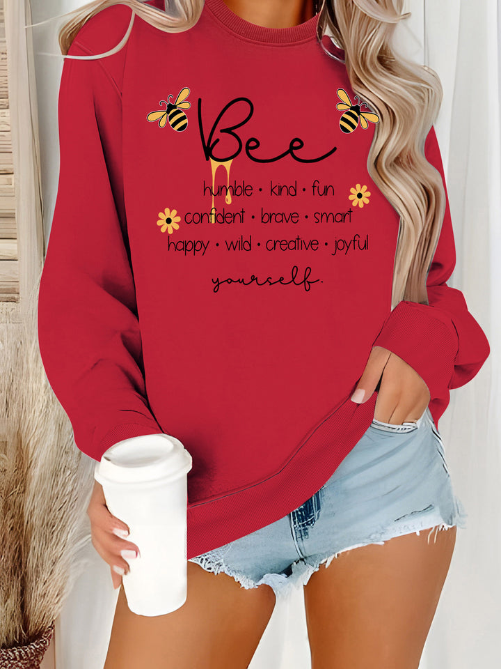Damen Sweatshirt mit inspirierendem Bienenmotiv und positiven Affirmationen Drune