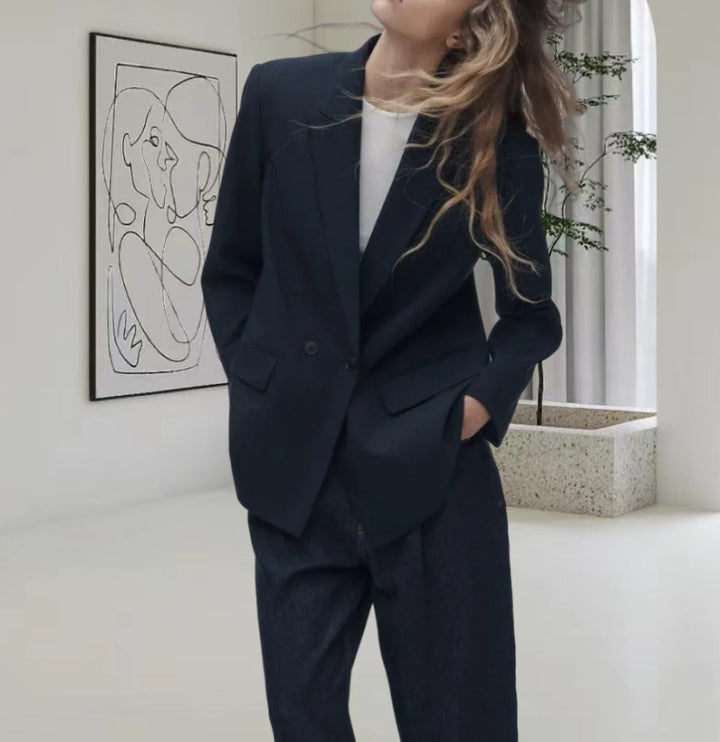 Damen Oversized Blazer mit eleganter Silhouette und dekorativen Knöpfen Drune