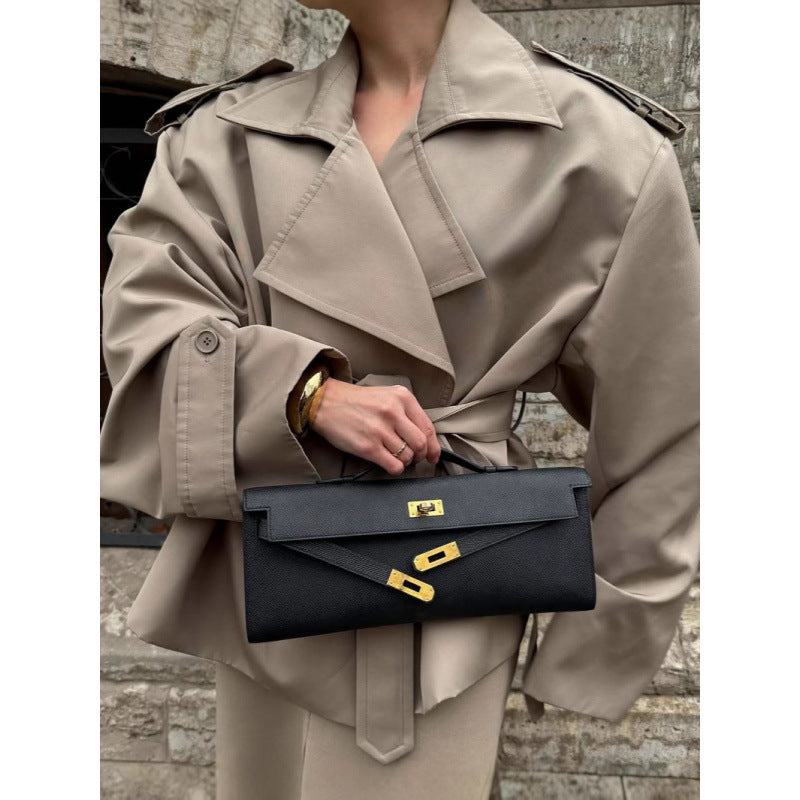 Damen Trenchcoat mit weitem Schnitt und modernem Gurt Drune