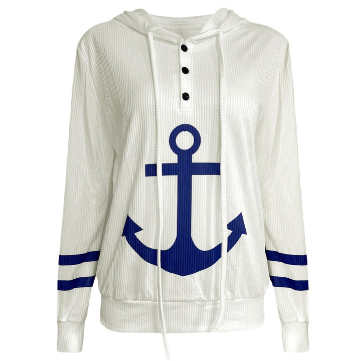 Damen Freizeit Sweatshirt mit maritimem Anker-Design Drune