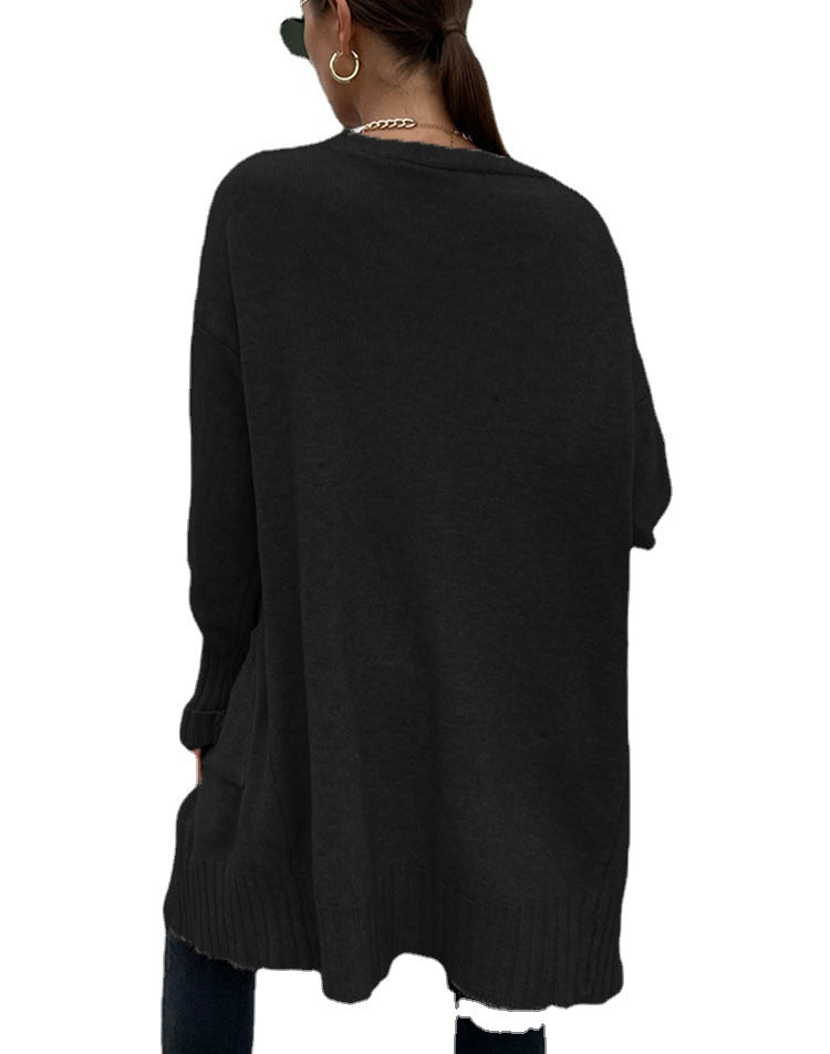 Damen Grobstrick-Cardigan mit tiefen Taschen und lässigem Design Drune
