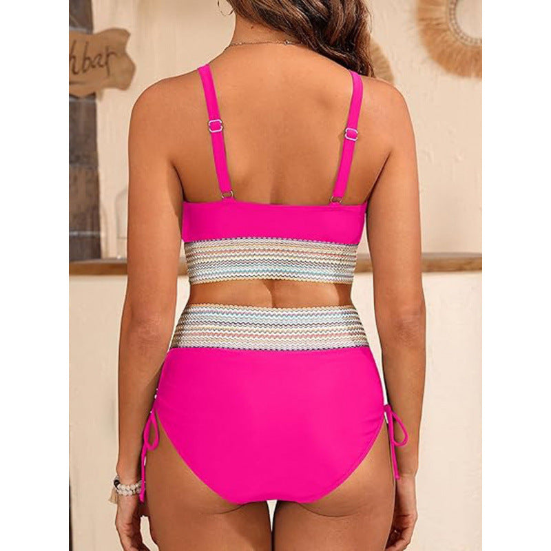 Damen Bikini-Set mit modischem Wickeldesign und verstellbaren Trägern Drune