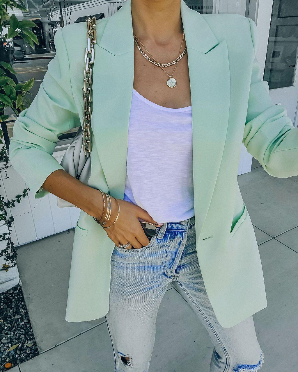 Damen Eleganter Blazer mit strukturiertem Schnitt Drune