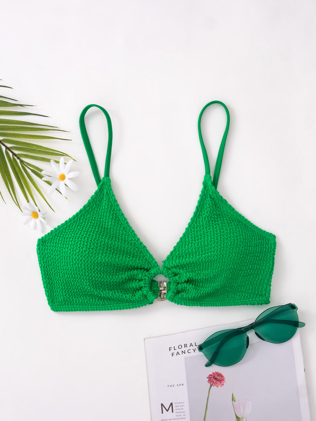 Damen Triangel-Bikini mit strukturiertem Design und seitlichem Ring Drune