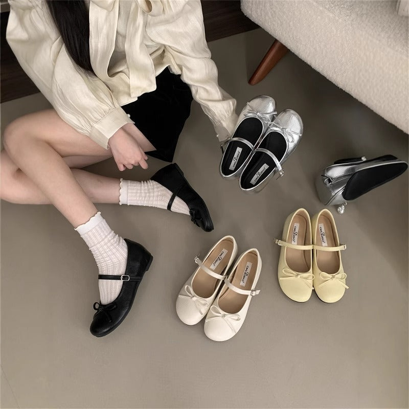Damen Ballerinas mit elegantem Riemchen und zierlichem Schleifendetail Drune