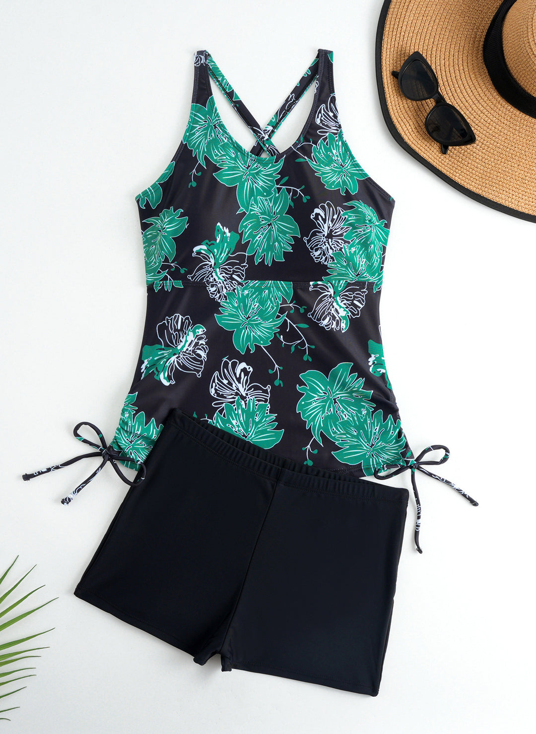 Damen Tankini-Set mit modischem Blumendesign und bequemen Shorts Drune