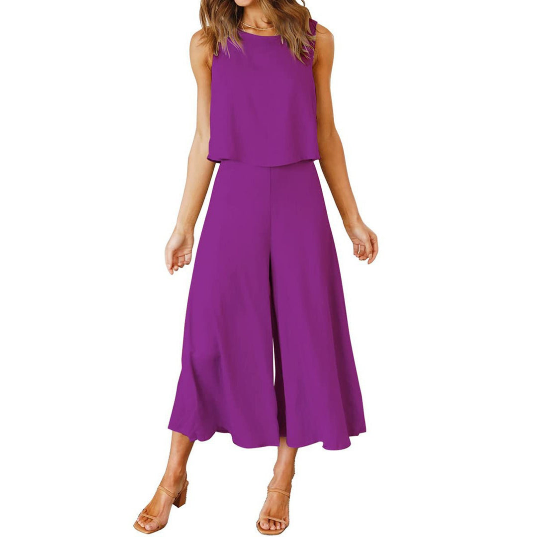 Damen bequemer Jumpsuit mit weitem Bein und schulterfreiem Design Drune