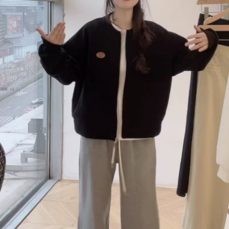 Damen oversized Sweatjacke mit praktischen Taschen und modischem Design Drune