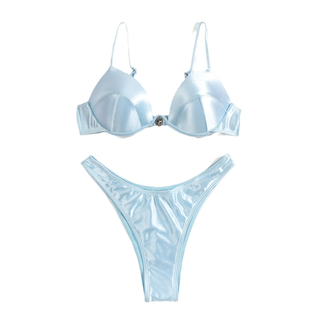 Damen Push-Up-Bikini mit glänzenden Cups Drune