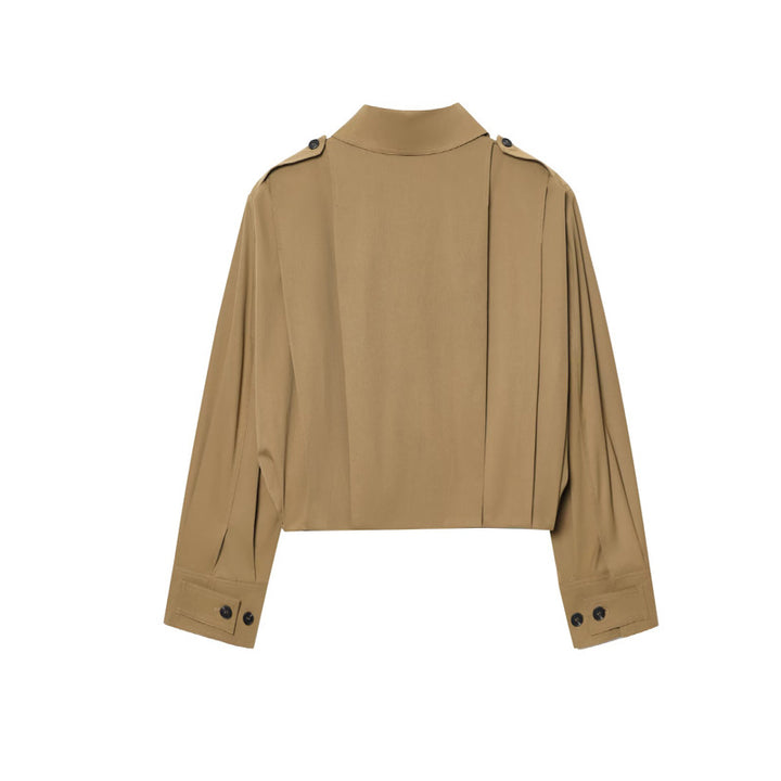 Damen cropped Jacke mit dekorativen Knopfdetails und eleganter Schnittführung Drune
